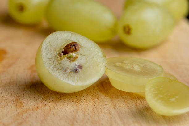 istock Ripe green grapes on the kitchen table 1486766045