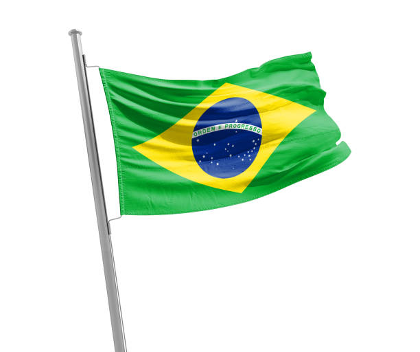 istock Brazil national waving flag. 1486766134