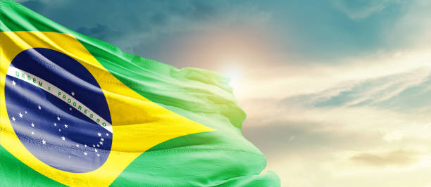 istock Brazil national waving flag. 1486766213