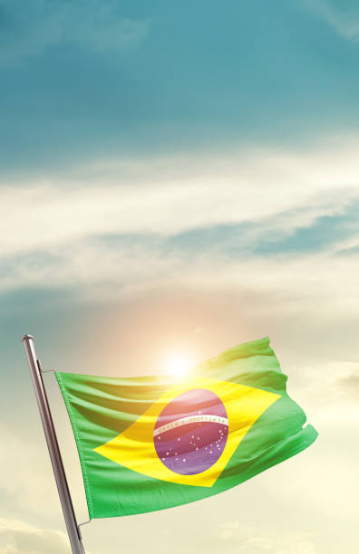 istock Brazil national waving flag. 1486766585