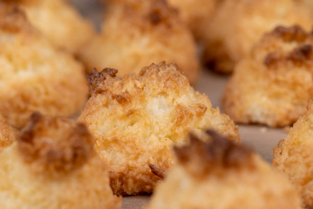 istock Small homemade coconut cookies made using coconut chips 1486767313