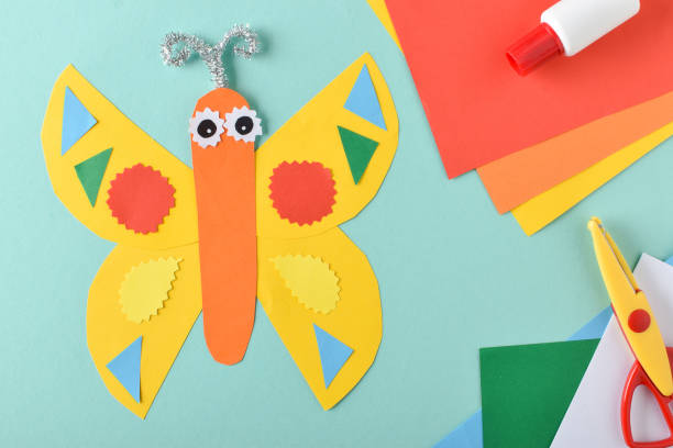istock DIY butterfly. Step-by-step instructions. craft made of colored paper 1486768696