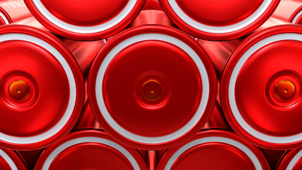 lithium-ion red Battery 4680, close up High-capacity accumulator cell modules, tables cell, production high power, Renewable energy electric vehicles, Environmental Conservation, 3d rendering