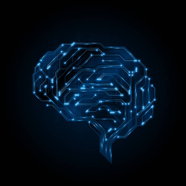 koncepcja sztucznej inteligencji. - synapsa stock illustrations