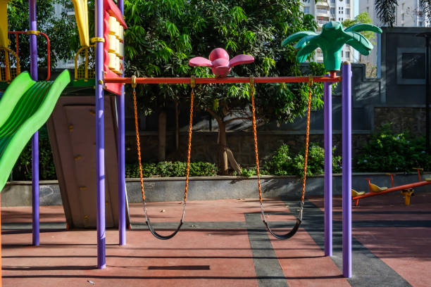 Colorful children play area at a residential society at Pune India.