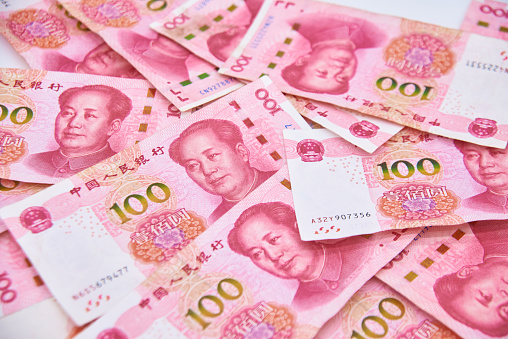 A bunch of Chinese RMB