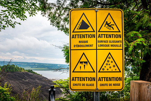 Signs warning of the presence of Chlorine gas at a water treatment plant