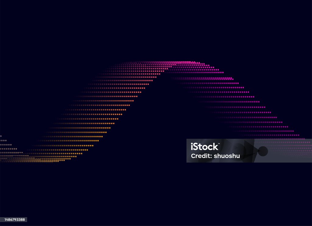 Dynamic Dots Pattern Abstract Neon Curve Flowing Dynamic Dot Pattern Background Stock ...