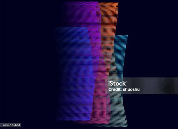 Dynamic Dots Pattern Abstract Neon Curve Flowing Dynamic Dot Pattern Background Stock ...