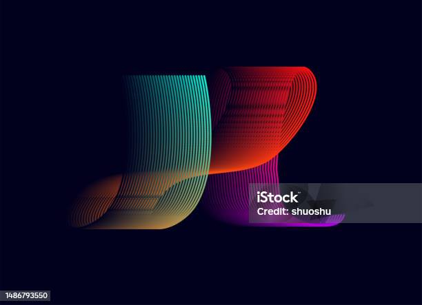 Dynamic Dots Pattern Abstract Neon Curve Flowing Dynamic Dot Pattern Background Stock ...