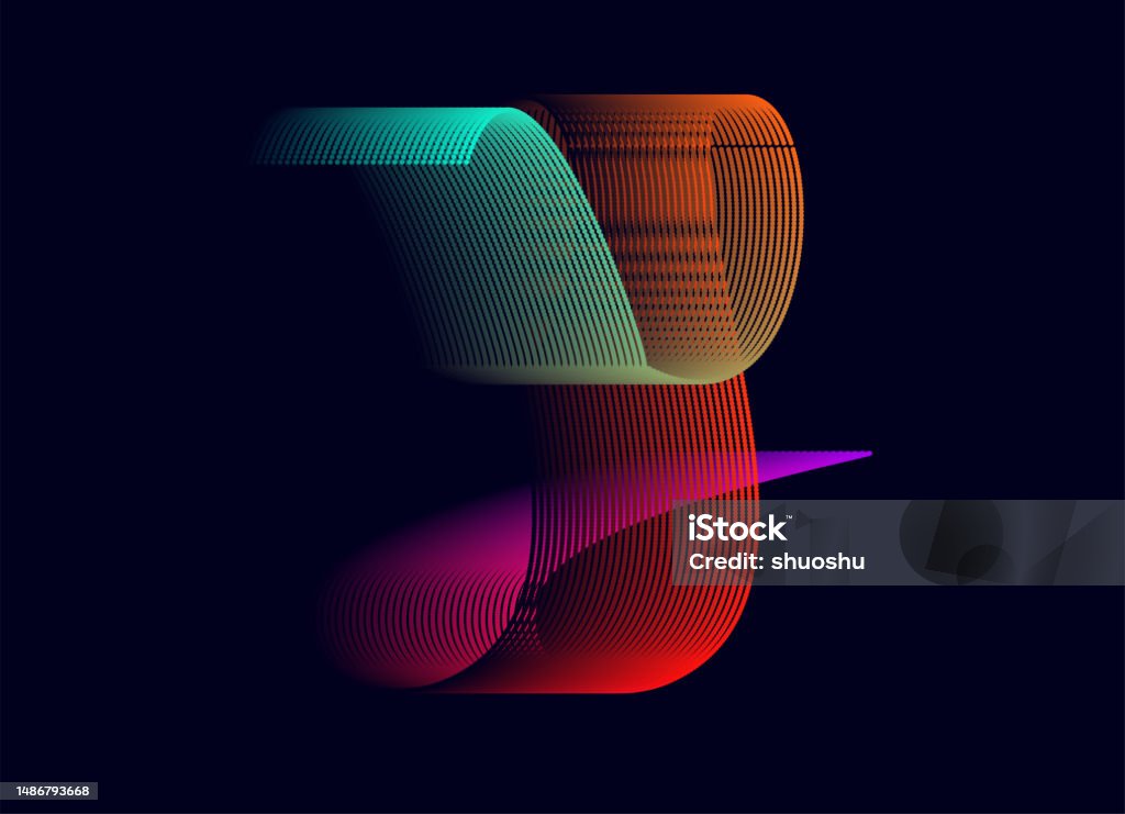 Dynamic Dots Pattern Abstract Neon Curve Flowing Dynamic Dot Pattern Background Stock ...