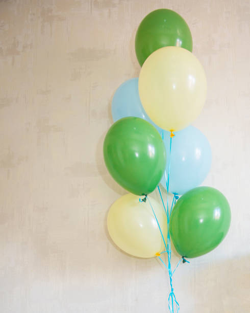 istock Air balloons multicolred on color background 1486794617