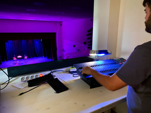 istock Young male sound technician working in a theater 1486794830