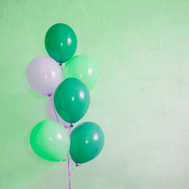 istock Air balloons multicolred on color background 1486794843