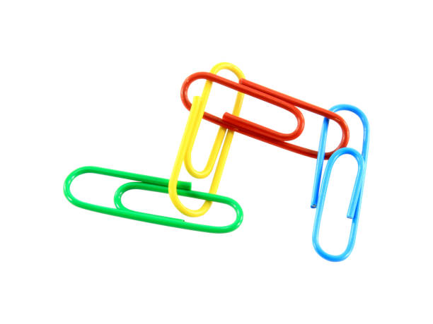 istock Colour full paper clip on white background with clipping path. 1486795097
