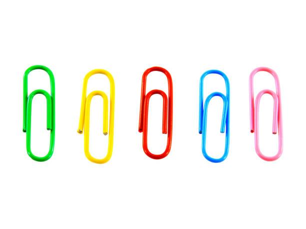 istock Colour full paper clip on white background with clipping path. 1486795105