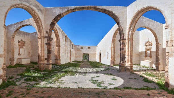 Ruin of monastery Convento de San Buenaventura in Betancuria, Fuerteventura Amidst of the ruin of monastery Convento de San Buenaventura - sight in Betancuria, Fuerteventura convento stock pictures, royalty-free photos & images