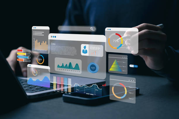 istock Key Performance Indicator (KPI) using Business Intelligence (BI) metrics to measure achievement versus planned target, person touching screen icon, success. 1486796570