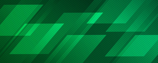 3D green geometric abstract background overlap layer on dark space with diagonal lines effect decoration. Modern graphic design element striped style for banner, flyer, card, brochure cover, or landing page
