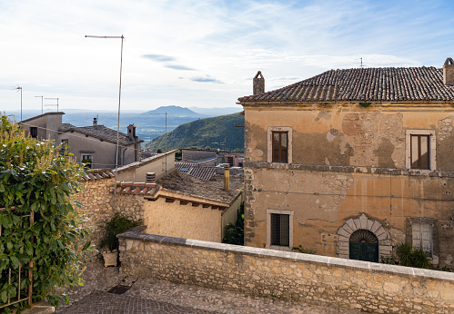 Rustic alley and a nice view, Monte Soratte in the background- Province of Rieti
