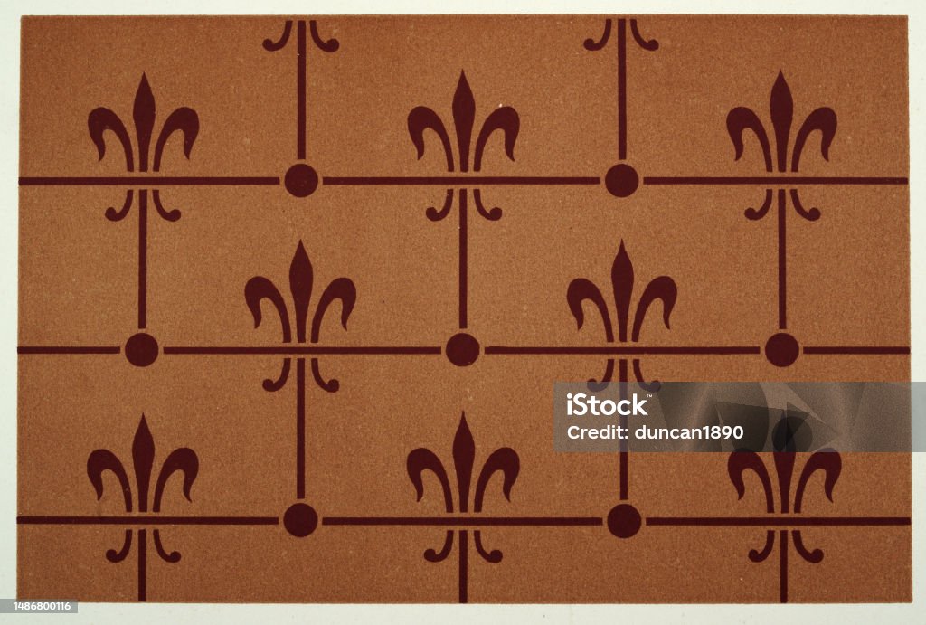 Polychrome Pattern Fleurdelis Repeating Pattern Victorian Polychrome Polychromatic ...