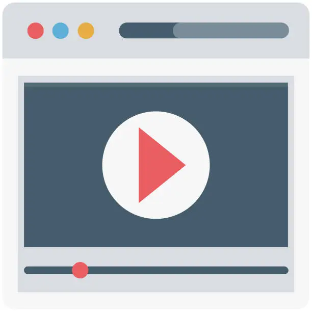 Vector illustration of Media Player Trendy Color Vector Icon which can easily modify or edit