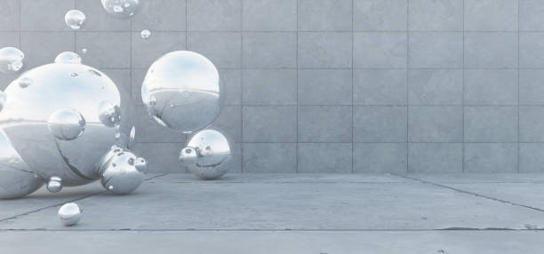 istock Great hall concrete glazed showroom, elegant garage gallery studio empty stage 3D illustration 1486803232