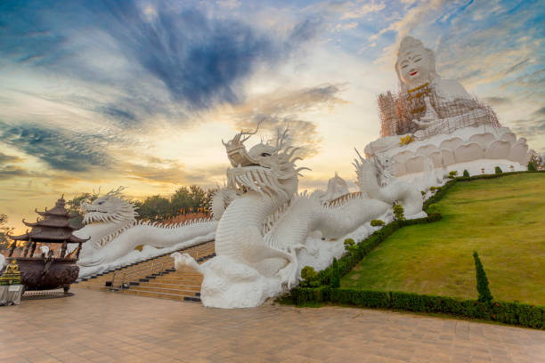 The scenic of Wat Haui Pla Kang temple in Chiang Rai, Thailand. Scenic of Wat Haui Pla Kang temple in Chiang Rai, Thailand. chiang rai province stock pictures, royalty-free photos & images