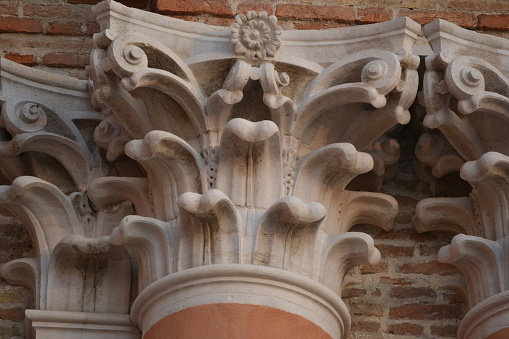 Flower-like pillar head in Venice Italy