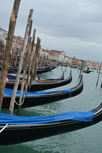 the famous venetian gondola in venice italy