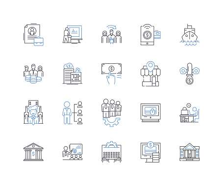 Shipment services outline icons collection. Logistics, Shipping, Containerization, Transport, Delivery, Import, Export vector and illustration concept set. Forwarding,Warehousing linear signs and symbols