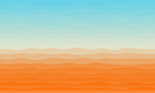 Multicolor wavy layered abstract background flat design style. Orange and blue.