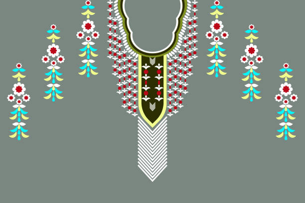istock Neckline  geometric embroidery designs For the fabric 1486813243