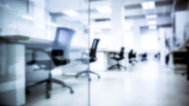 istock Abstract blurred motion office background, blurry working space with defocused effect, business concept 1486818148