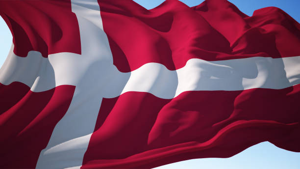 istock Denmark flag waving in the wind 1486824165
