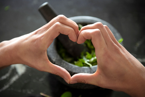 Herbs with heart shape