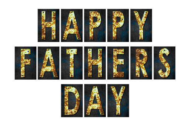 istock Happy Father's Day background. Letterings from rusty, iron letters isolated on a white background. Holidays. 1486827959