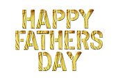 Happy Father's Day background. Letterings from wooden letters isolated on a white background. Holidays.
