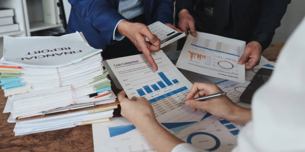 istock Business team discuss and research and making project strategy, finance, analysis, teamwork, plan, meeting concept 1486833872