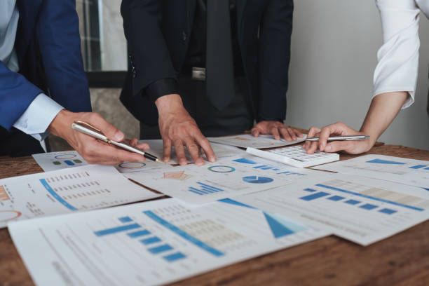 istock Business team discuss and research and making project strategy, finance, analysis, teamwork, plan, meeting concept 1486834377