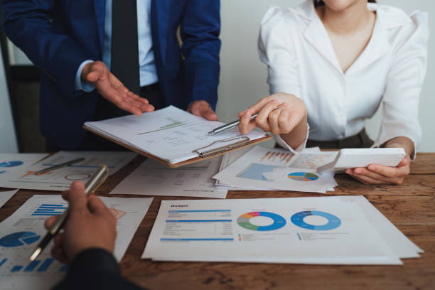 istock Business team discuss and research and making project strategy, finance, analysis, teamwork, plan, meeting concept 1486834784