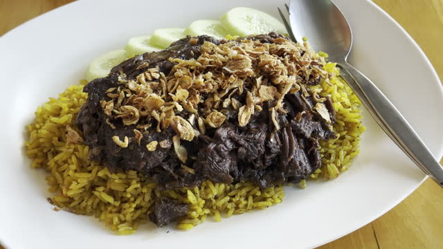 Beef biryani with rice