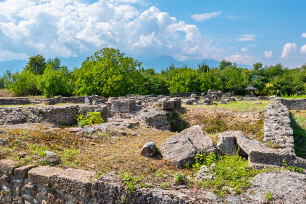 Ancient ruins in Dion. Macedonia, Greece stock photo