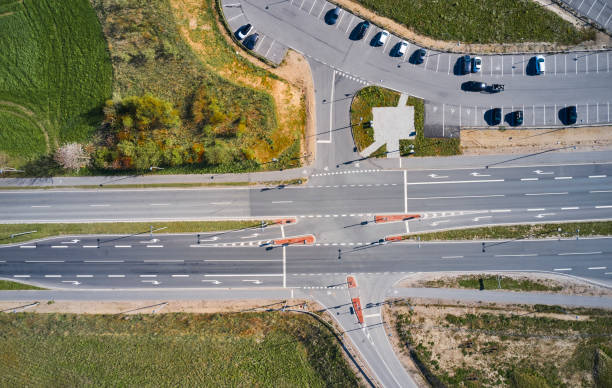 istock Country road and parking lot 1486838414