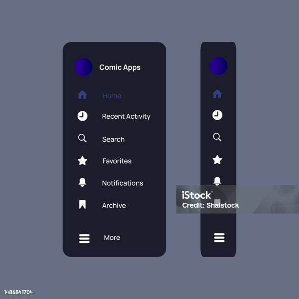 Side Bar Interface Menu Design Template Stock Illustration - Download ...