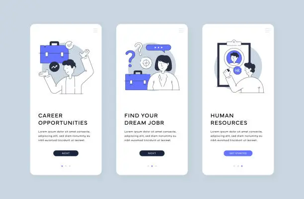 Vector illustration of Career Opportunities and Human Resources Mobile Screens