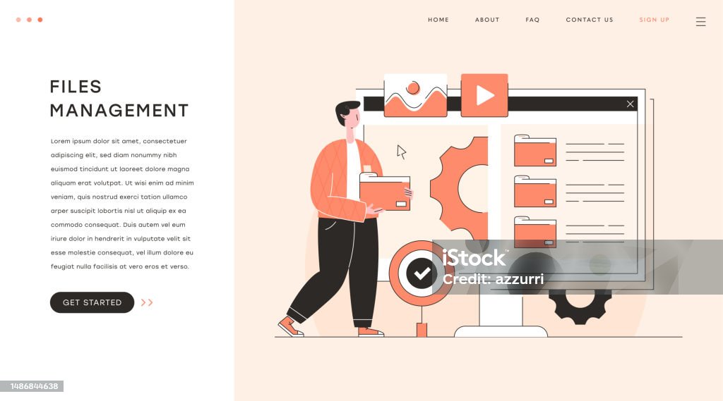 Efficient Files Management Vector Illustration Stock Illustration ...