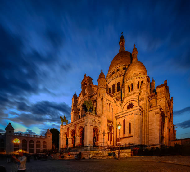 istock Sacre Coeur Church at blue hour nicely illuminated 1486854257