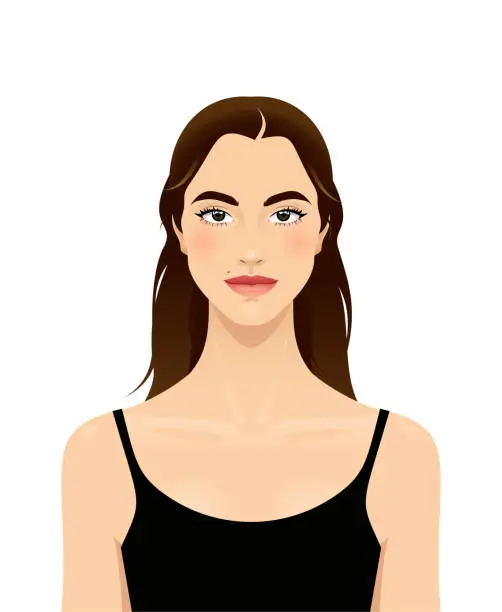 Vector illustration of Confident young woman's portrait