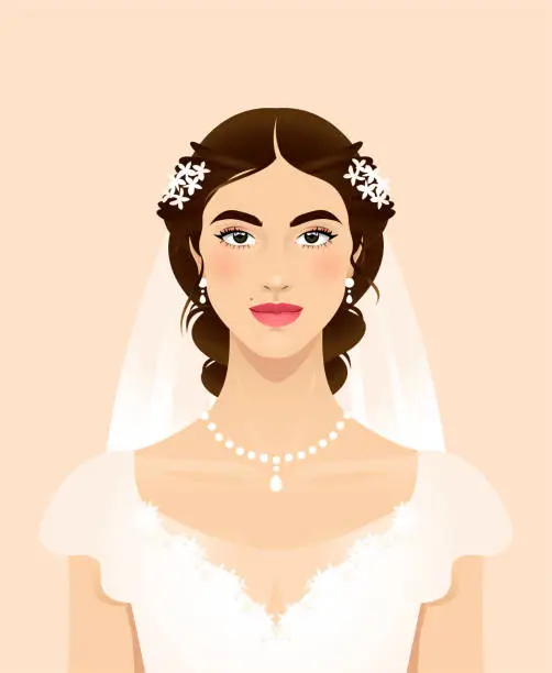 Vector illustration of Beautiful bride